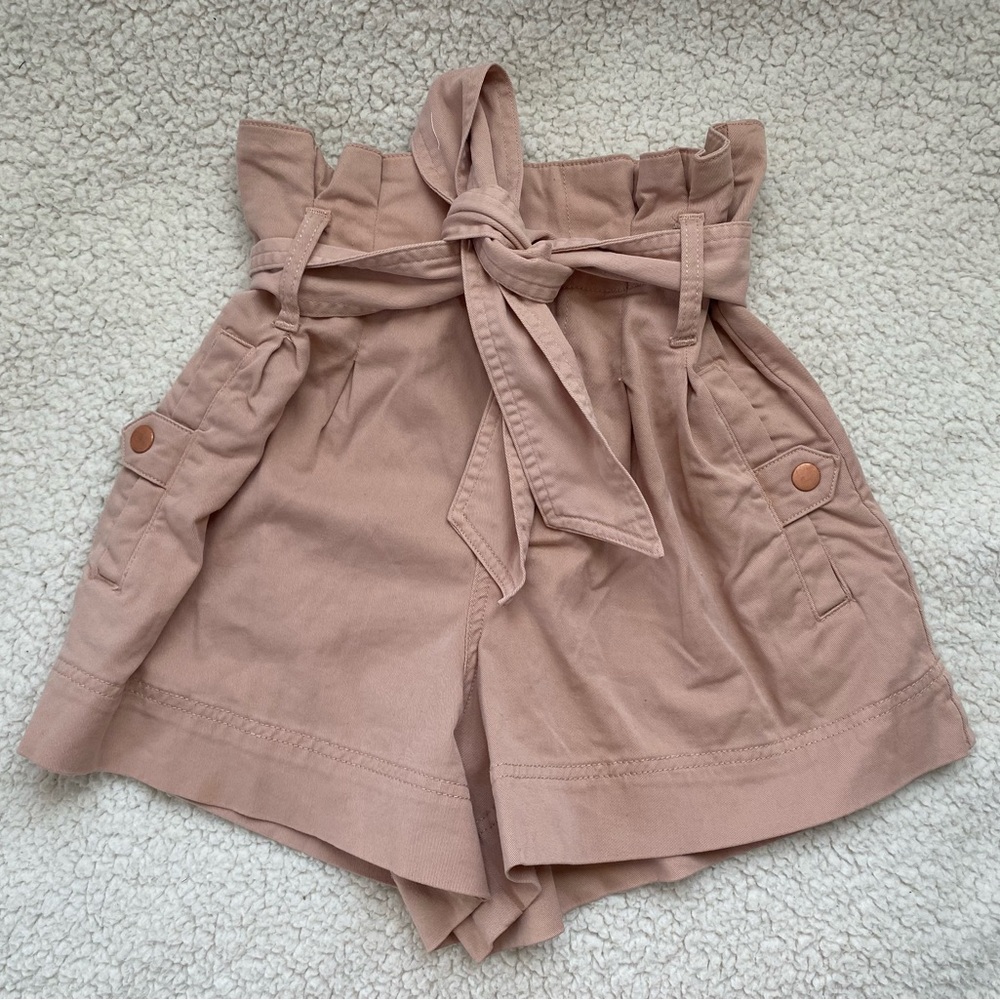 Topshop Rose Paperbag Tie-up Shorts Size 2